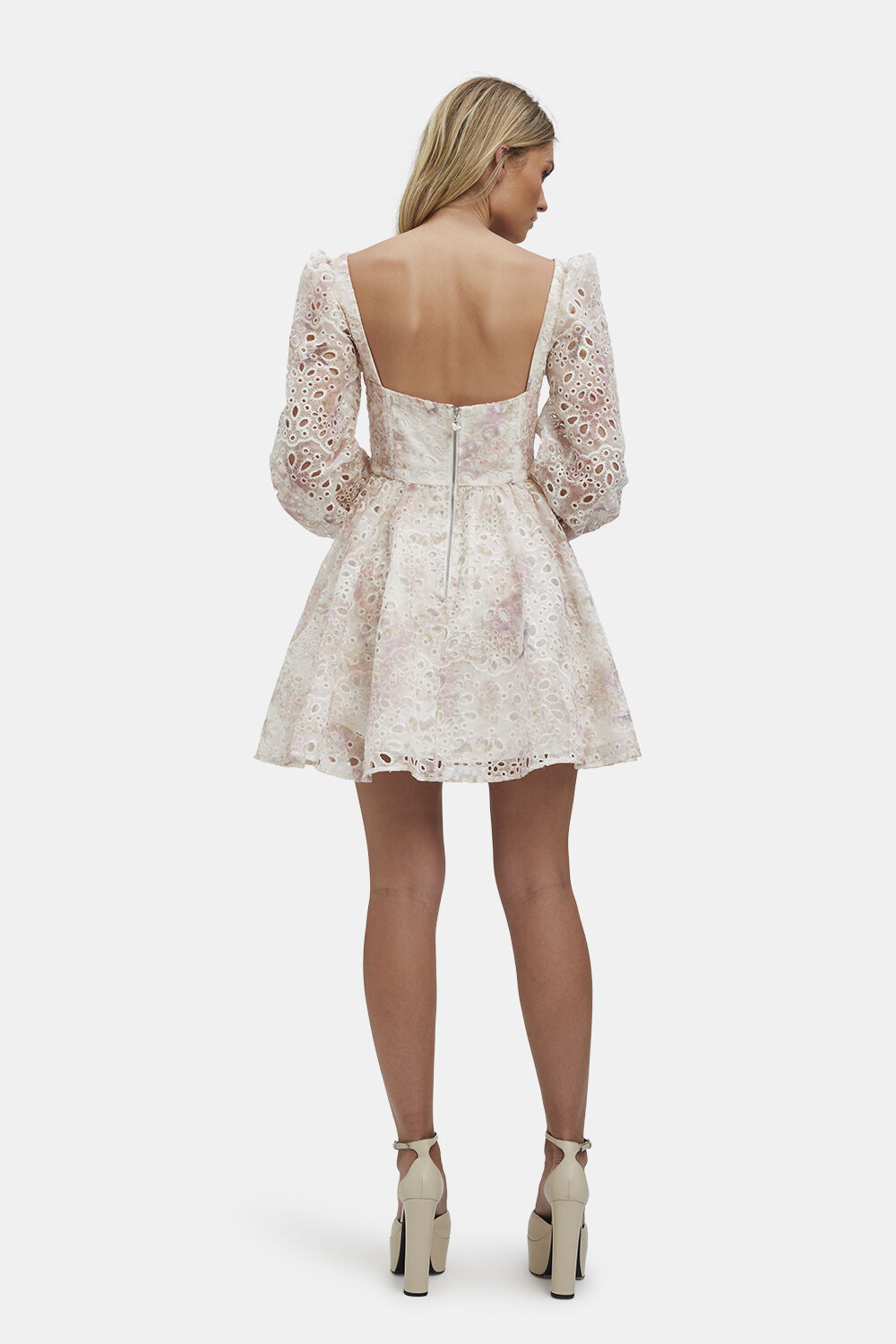 LILA FLOUNCE DRESS in colour TOMATO CREAM