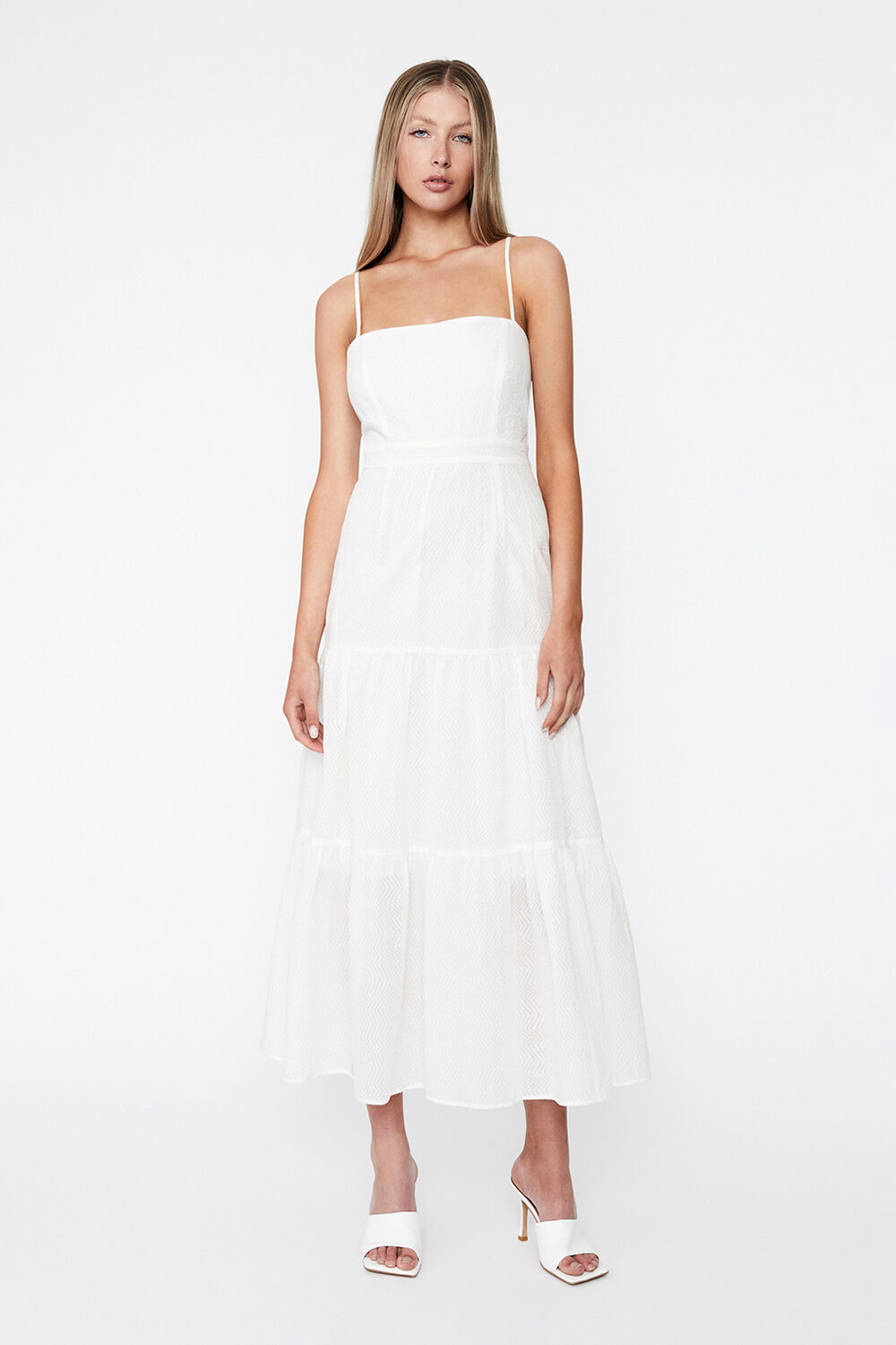 Lokita Midi Dress in Orchid Wht | Bardot
