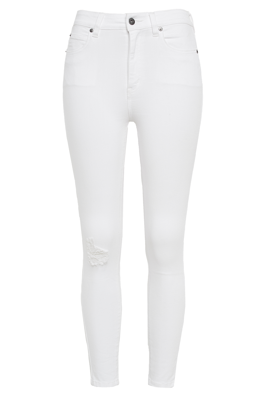 KHLOE HI CROP RIP JEAN in colour SNOW WHITE