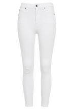 KHLOE HI CROP RIP JEAN in colour SNOW WHITE