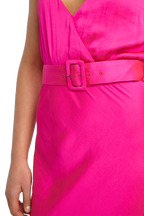 REAGAN MIDI DRESS in colour SHOCKING PINK