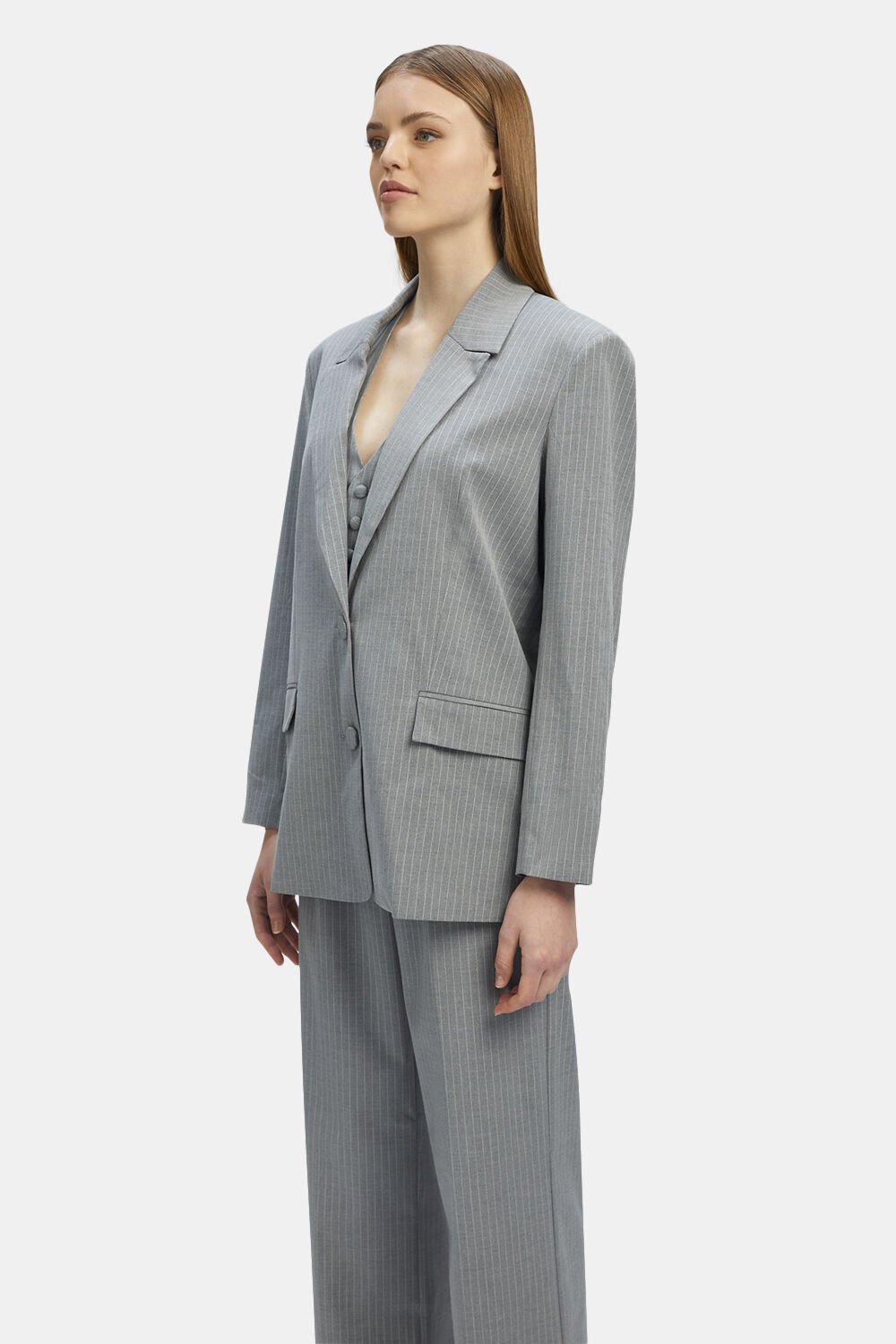 Gray sales striped blazer