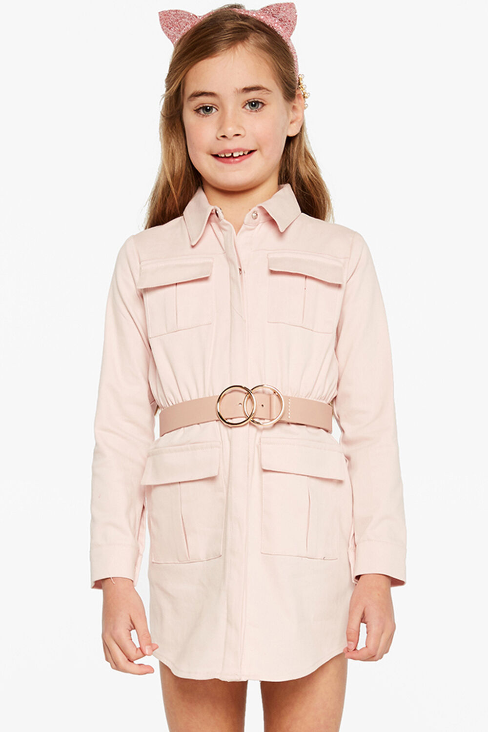 DARCY SHIRT DRESS in colour PRIMROSE PINK