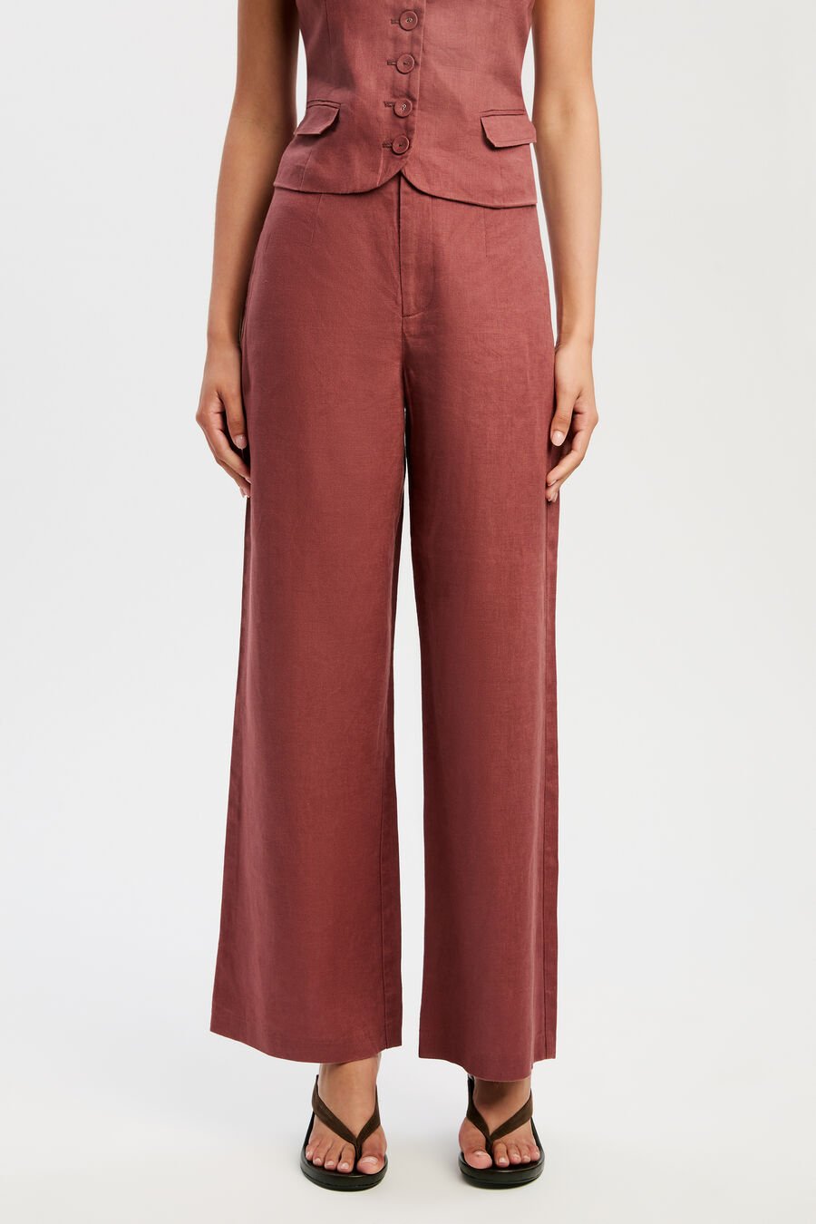 Domenica Mid Rise Linen Pant