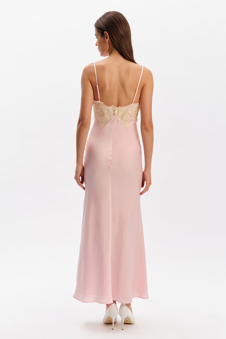 Elisan Lace Satin Maxi Dress
