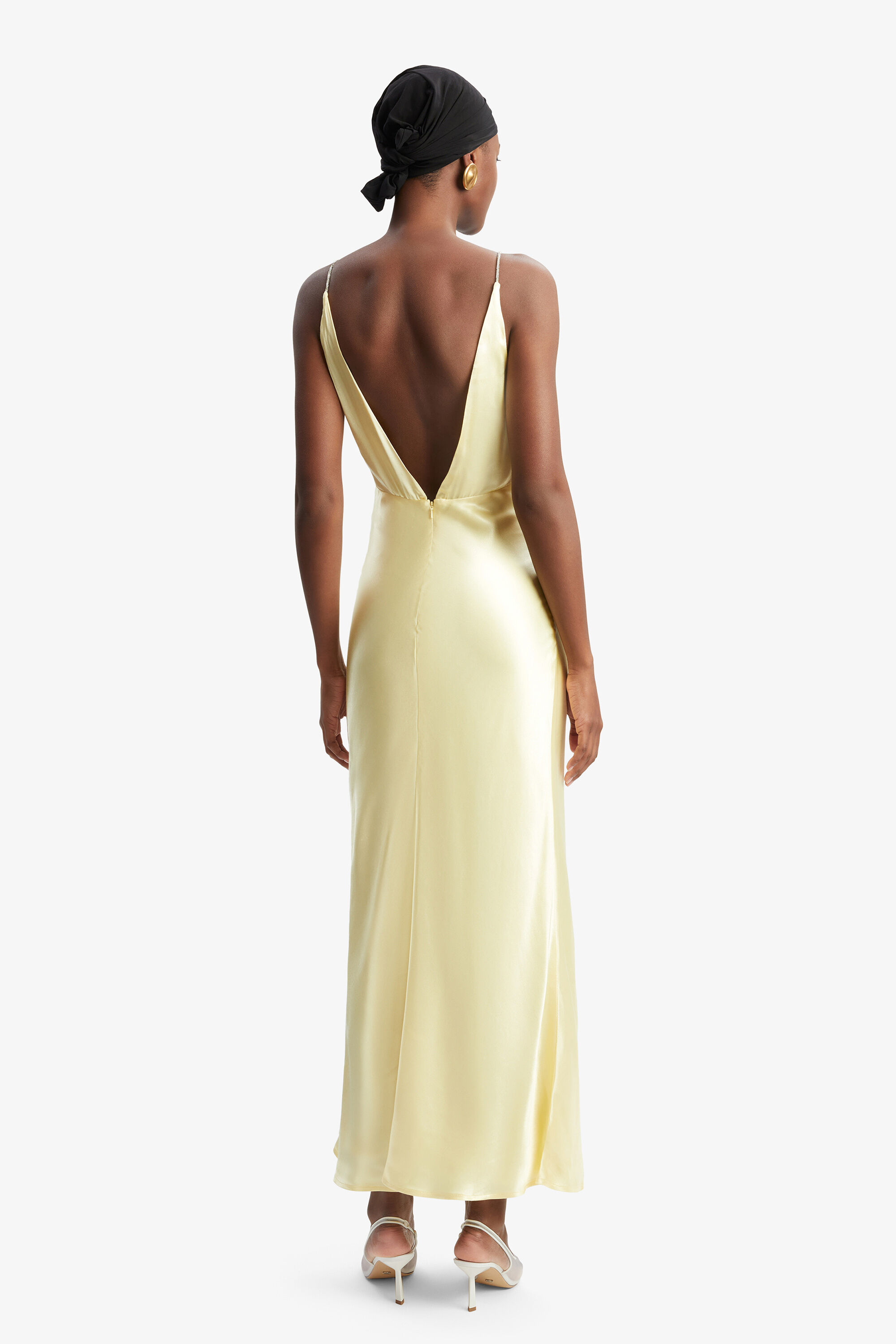 Capri Diamonte Slip Dress In Canary Yellow
