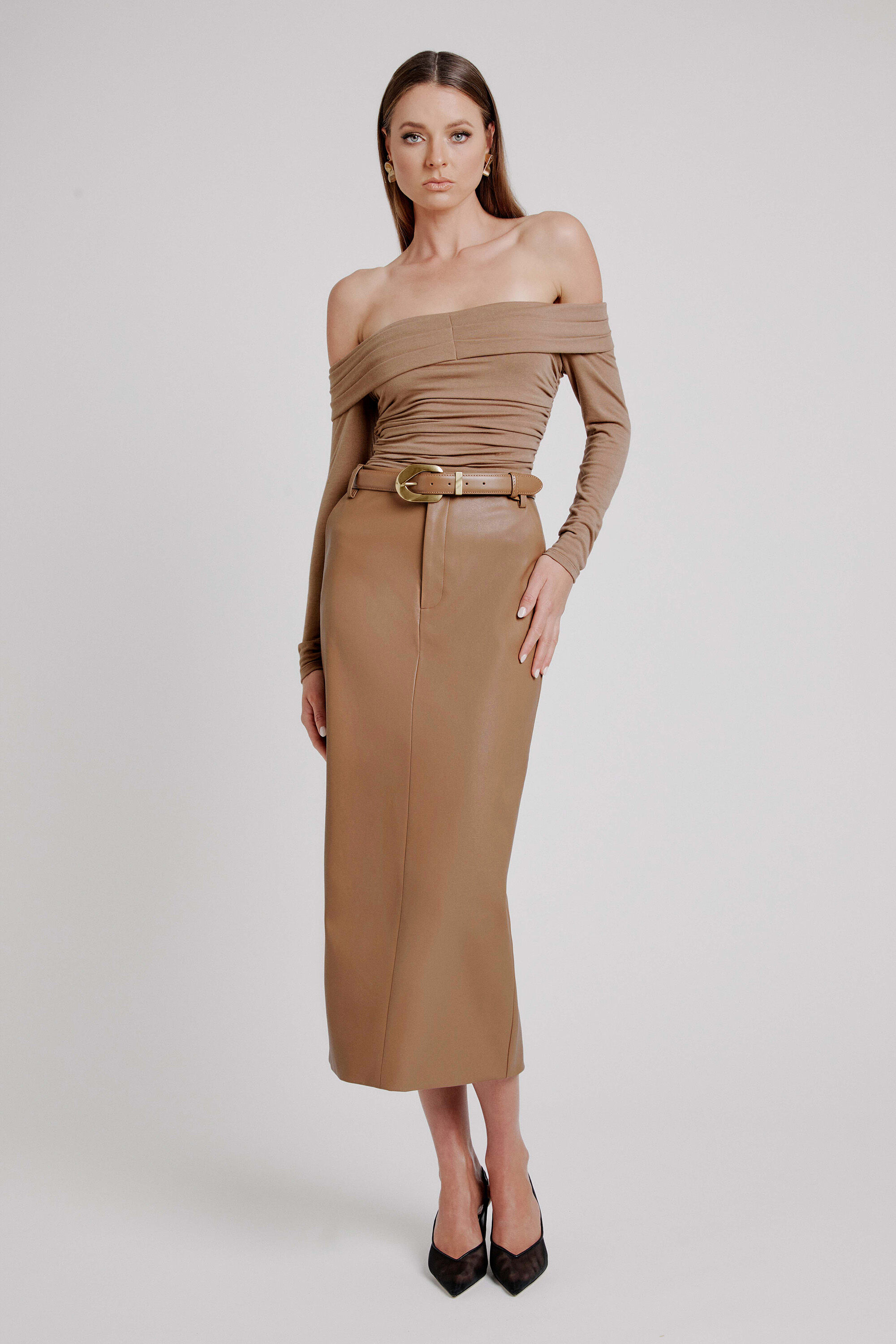 Faux leather skirt bardot 2025