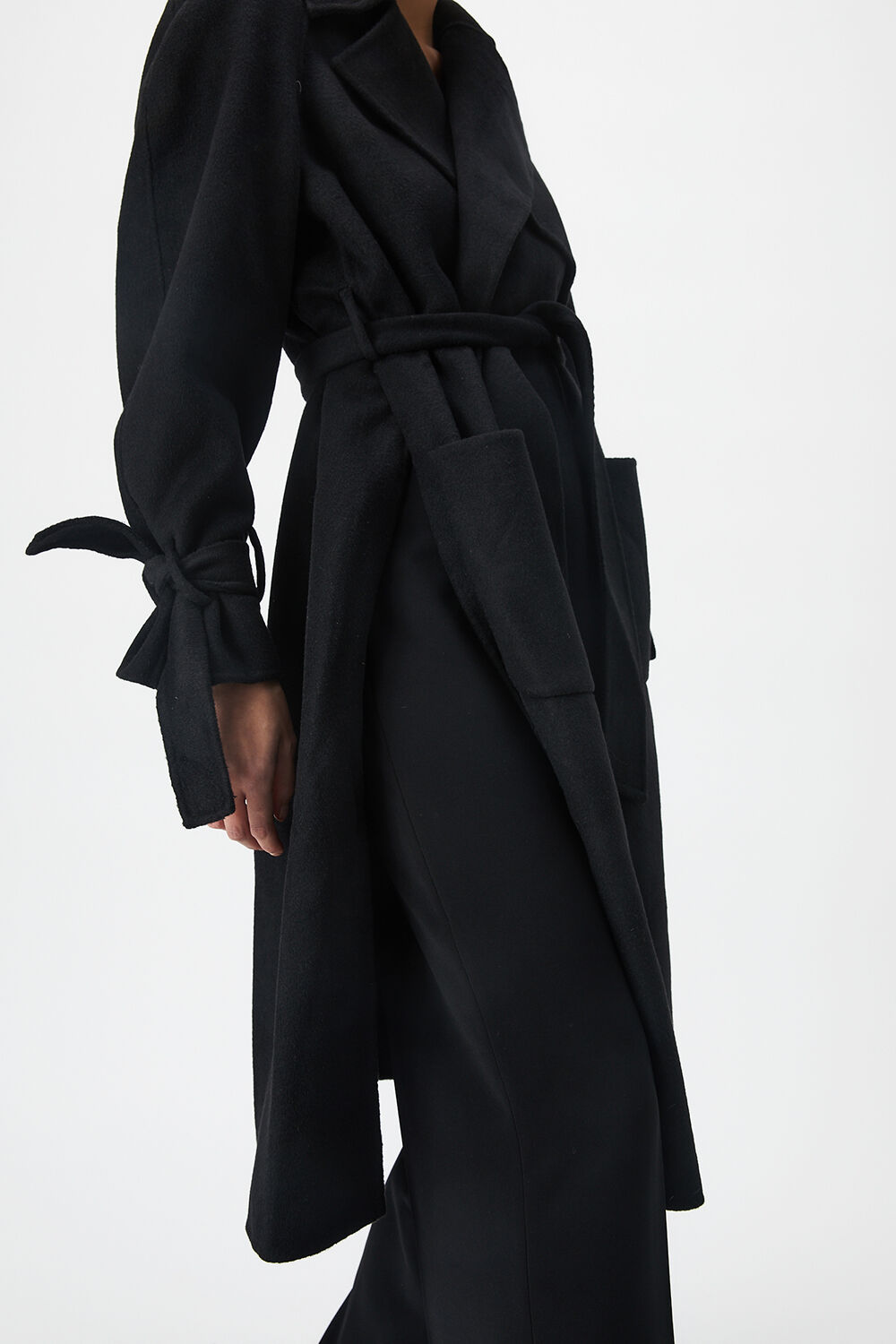 WOOL-RICH OVERSIZED TRENCH COAT in colour CAVIAR