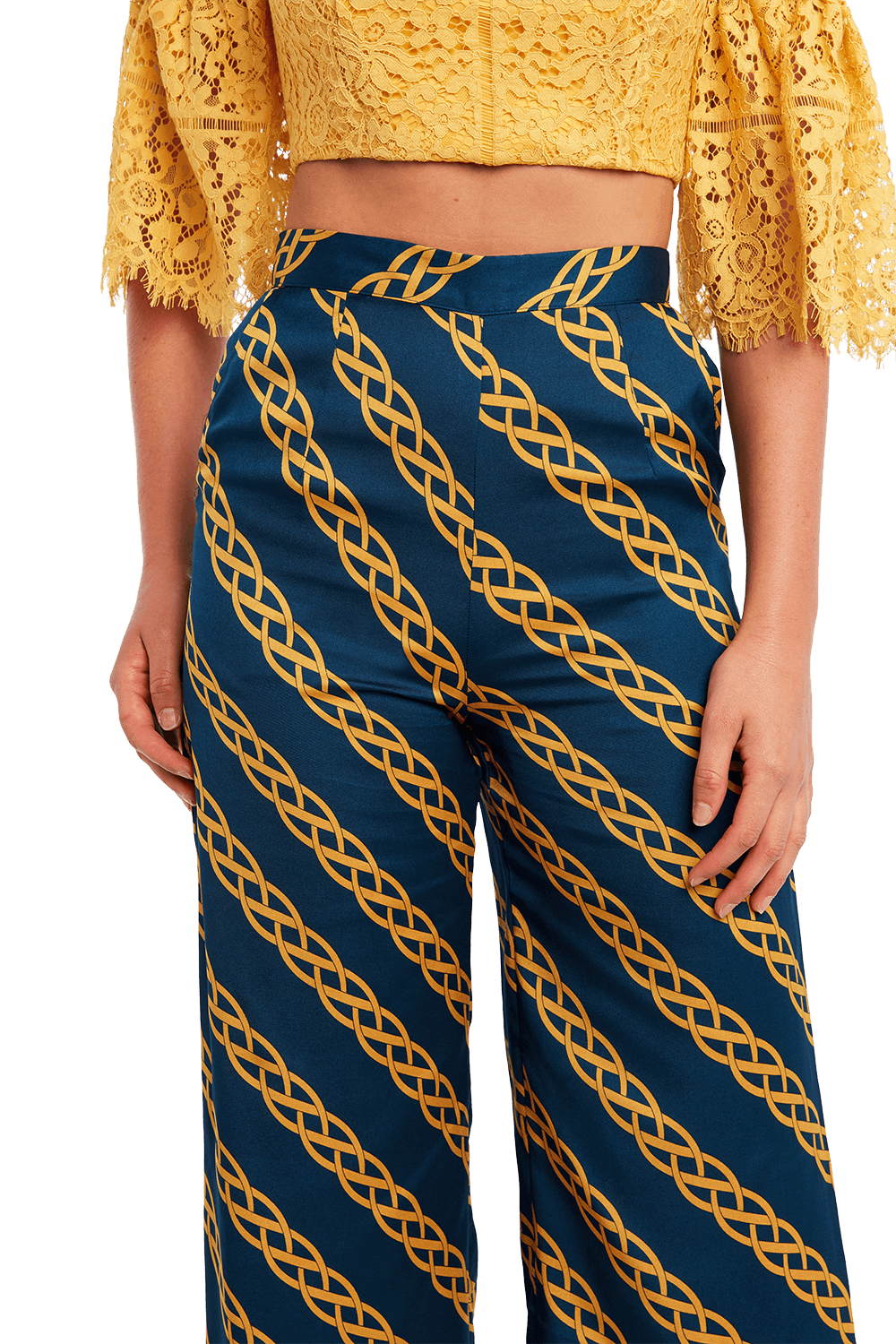 chain print trousers zara