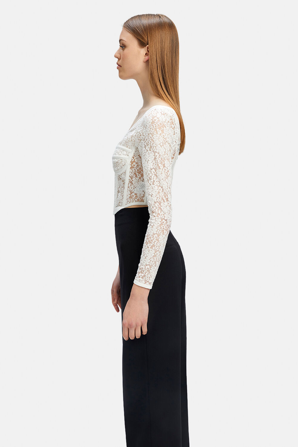 LACE CORSET TOP in colour CLOUD DANCER