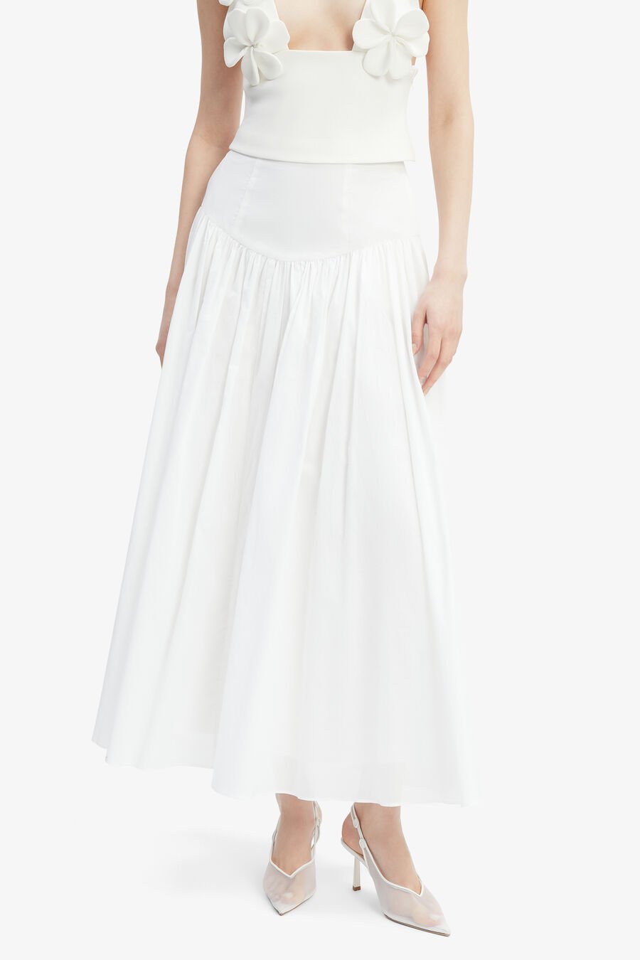 AMORETTE COTTON MAXI SKIRT in colour ORCHIDWHT