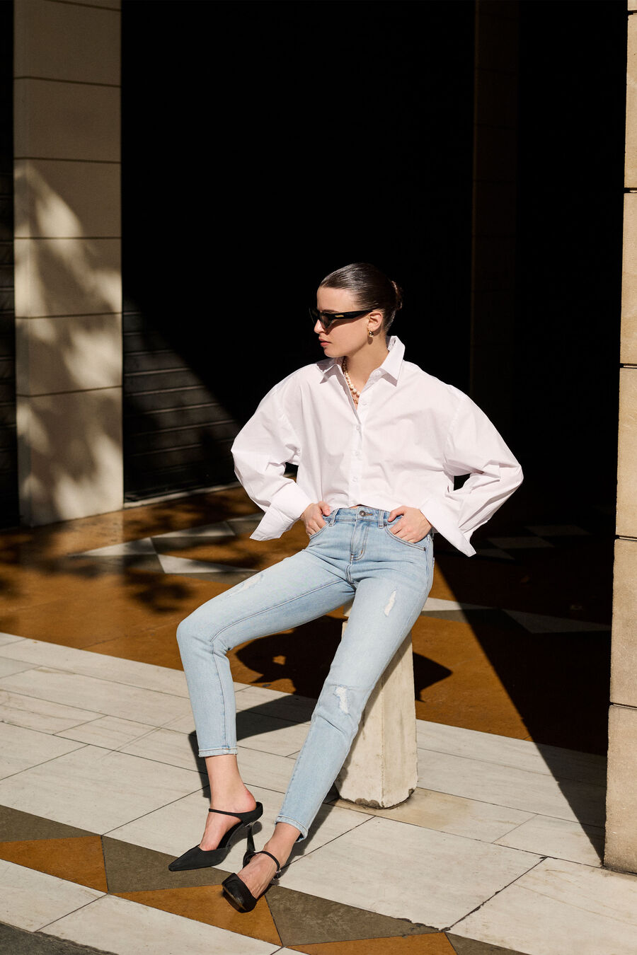 KATE MID BLUE JEANS in colour MID BLUE