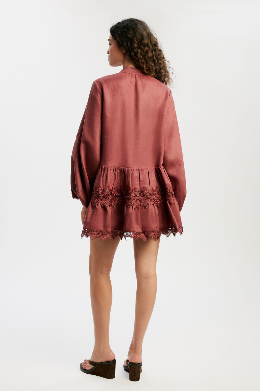 Antonia Lace Trim Mini Dress