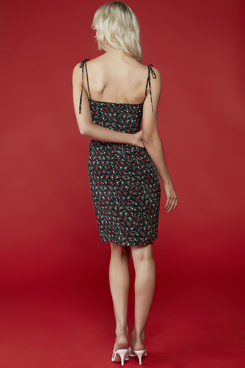 DIANNE FLORAL DRESS in colour BLACK BEAN