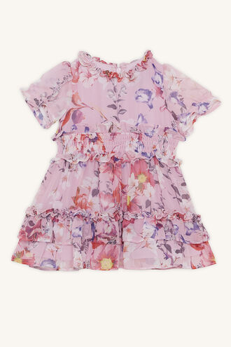 LOU RUFFLE DRESS in colour PRISM PINK