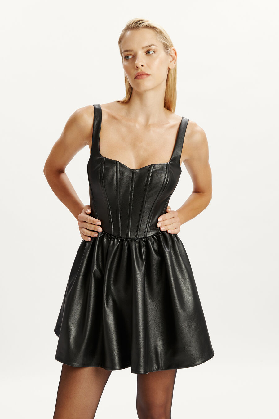 Savoy Vegan Leather Mini Dress