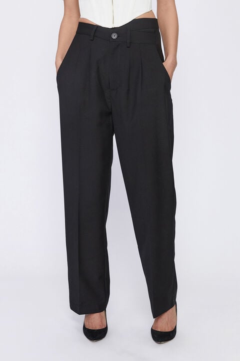 THE CROSS FRONT PANT in colour CAVIAR