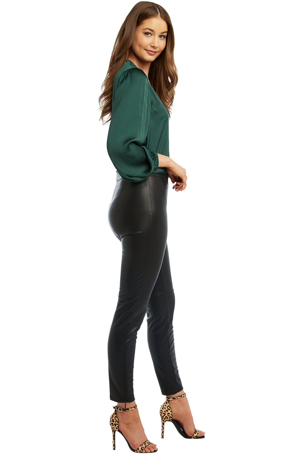 HALEY WRAP TOP in colour DARK GREEN