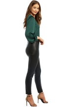 HALEY WRAP TOP in colour DARK GREEN