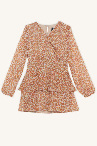 RA RA SHIRRED DRESS in colour CLOUD DANCER