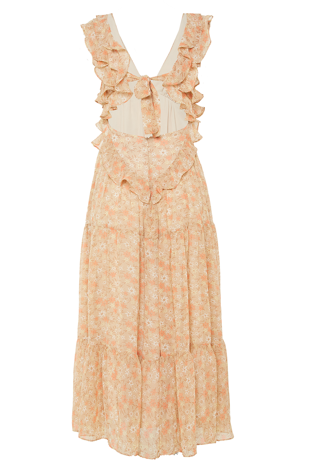 SIMONA FLORAL DRESS in colour CREAM TAN