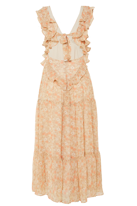 SIMONA FLORAL DRESS in colour CREAM TAN