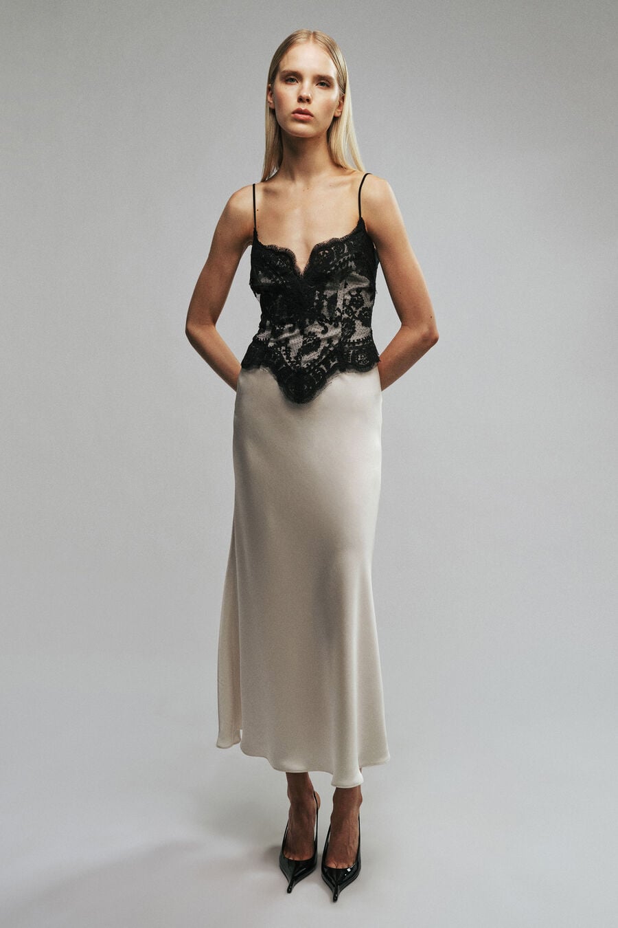 Ravinia Lace Bodice Midi Dress