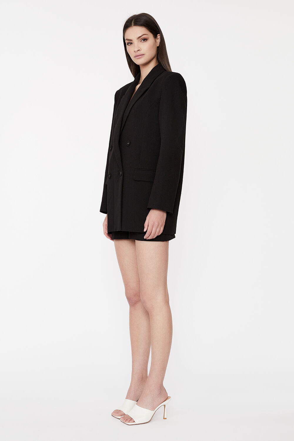 MAISON SPLIT BACK BLAZER in colour CAVIAR