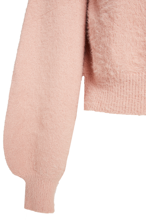 BELL SLEEVE FLUFFY KNIT in colour PINK LADY