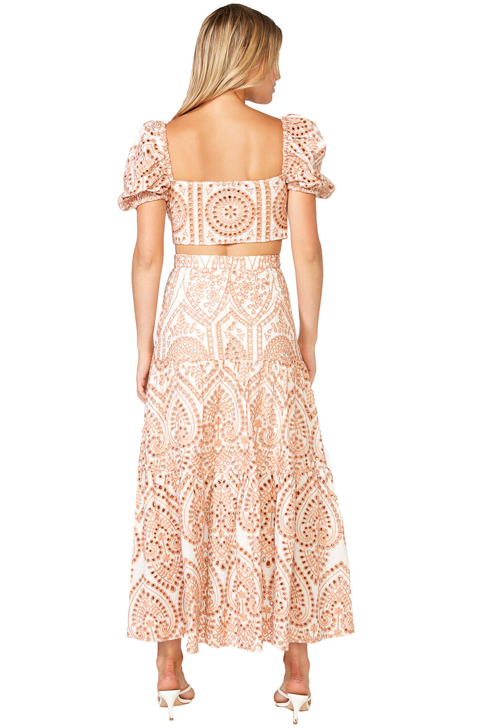 white broderie maxi skirt