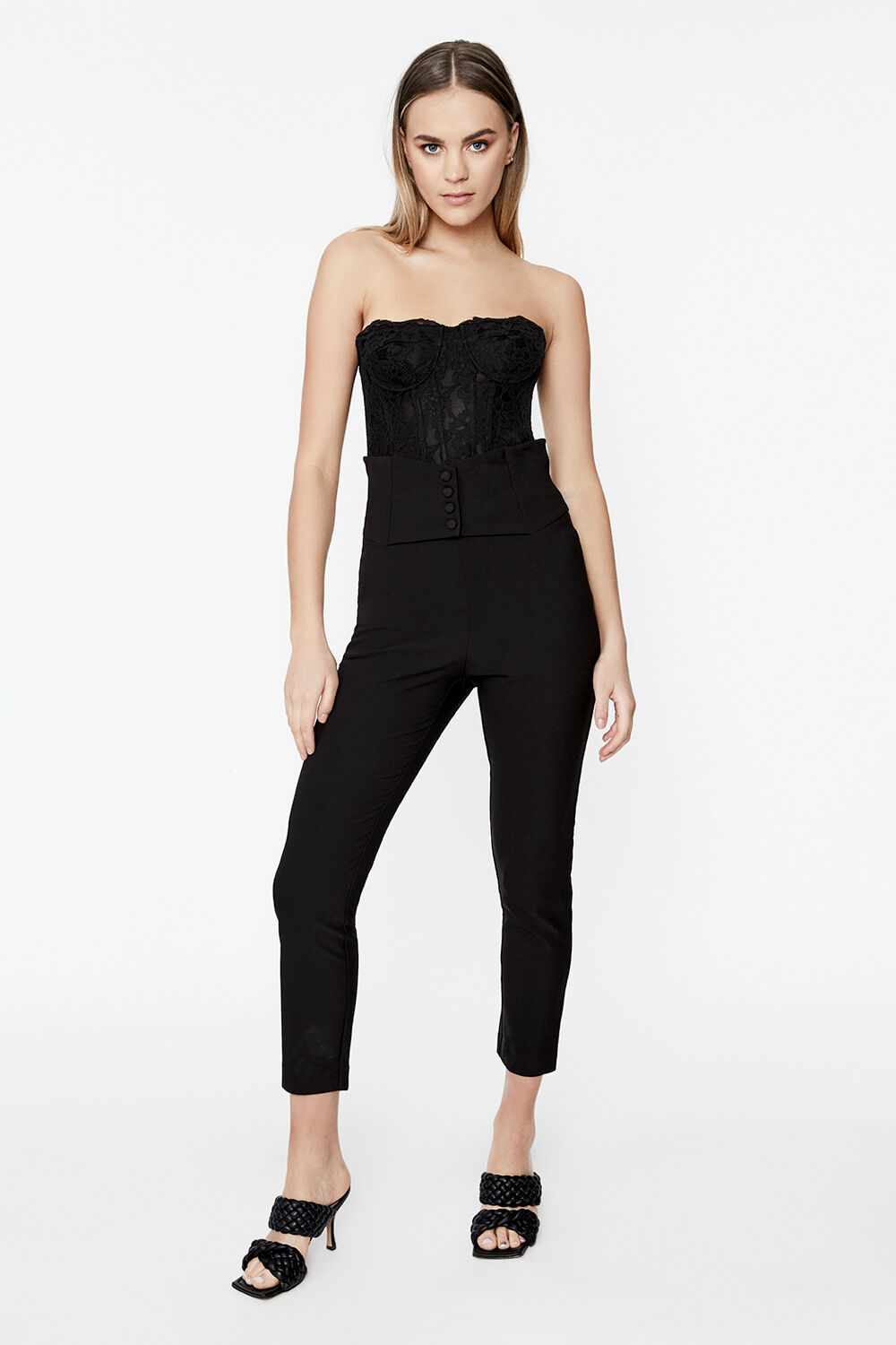 OSKAR LACE BODYSUIT in colour CAVIAR