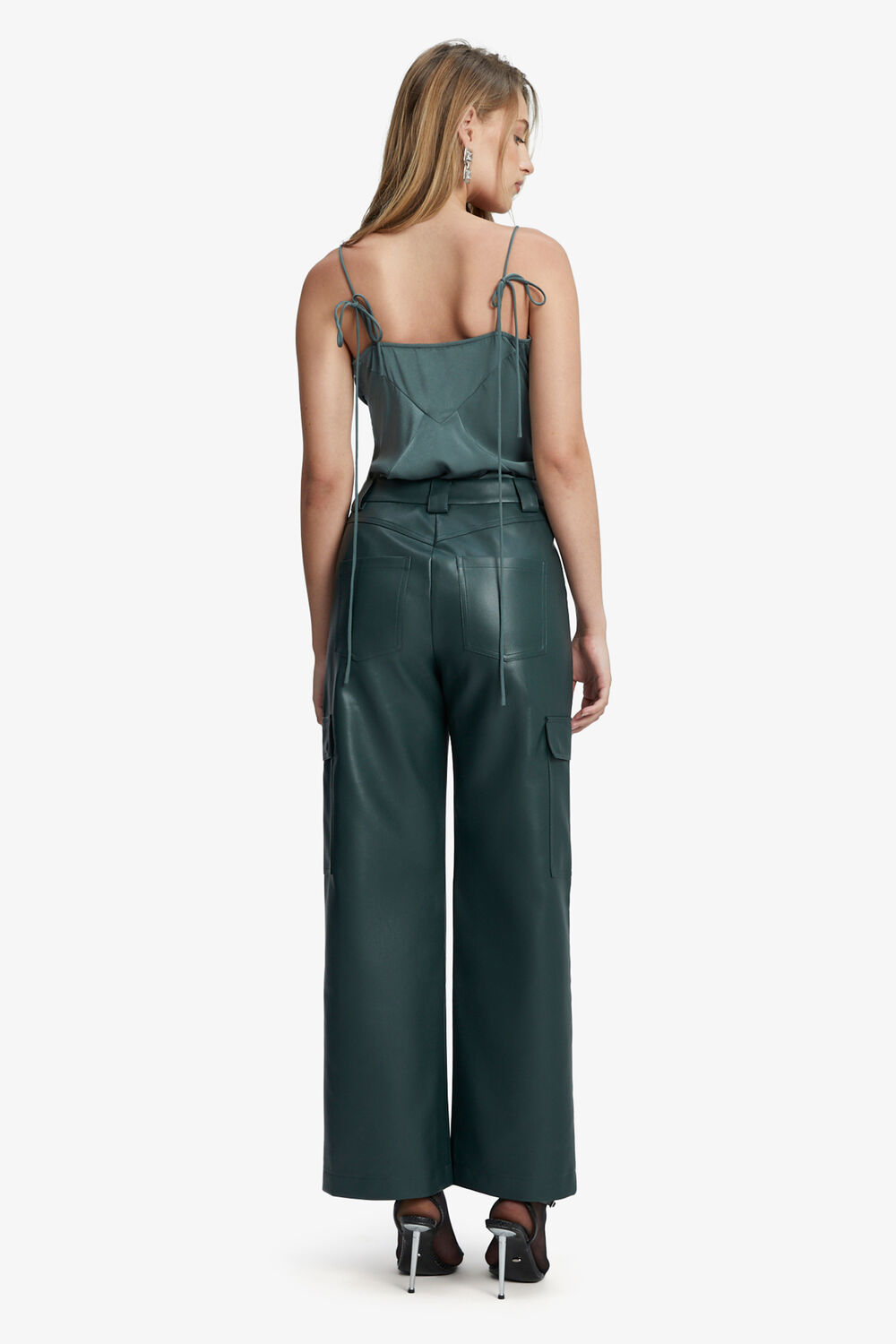 ELETA SATIN CAMI in colour SEAGRASS