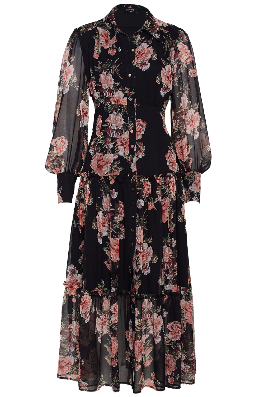 NAVY FLORAL DRESS in colour ESTATE BLUE