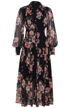 NAVY FLORAL DRESS in colour ESTATE BLUE