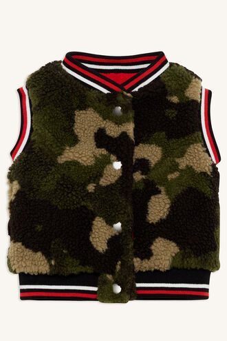 REVERSIBLE CAMO VEST in colour CAVIAR