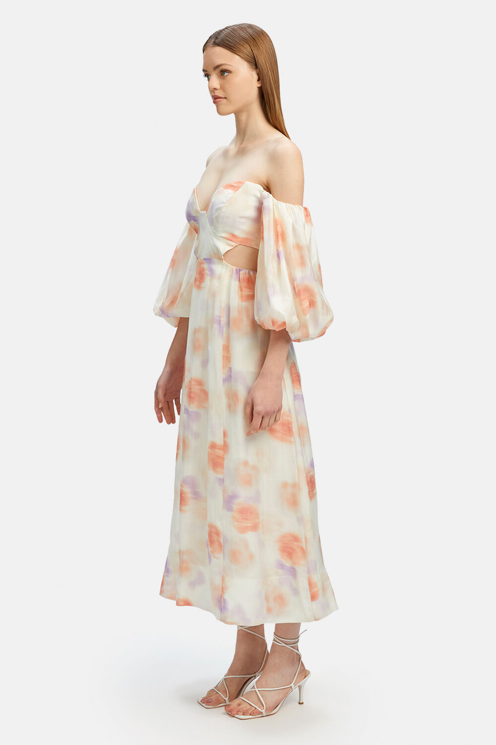 LUCIA MIDI DRESS in colour FRENCH VANILLA