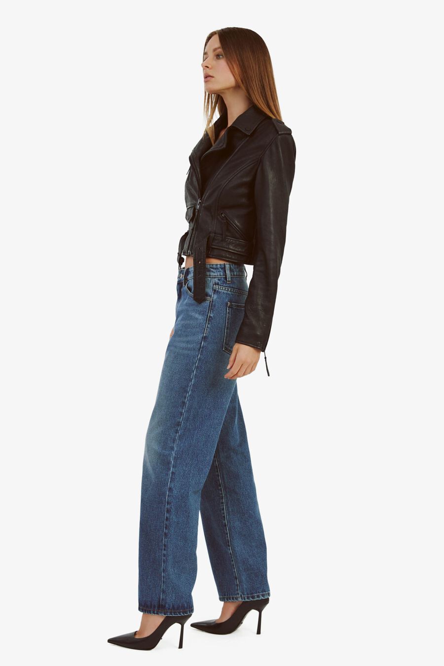 Fitted Leather Biker Jacket