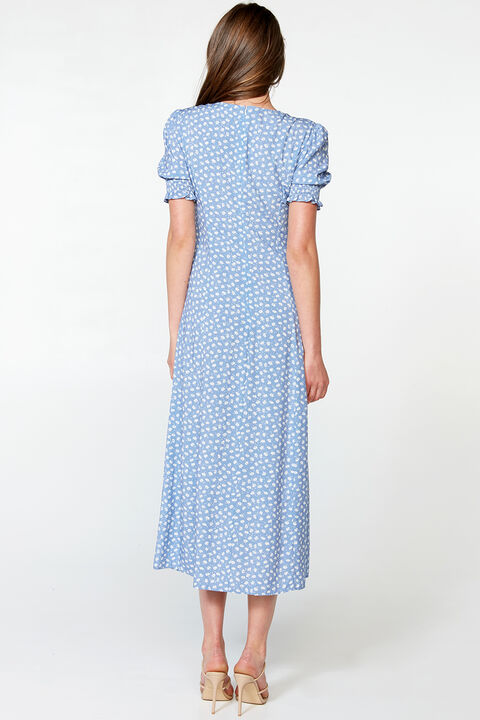 MILLIE FLORAL DRESS in colour POWDER BLUE