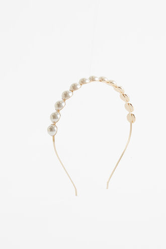 PEARL CIRCLE HEADBAND in colour GOLD EARTH