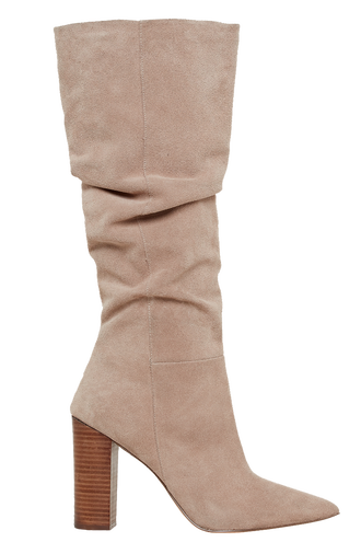 RUCHED KNEE BOOT in colour SAND