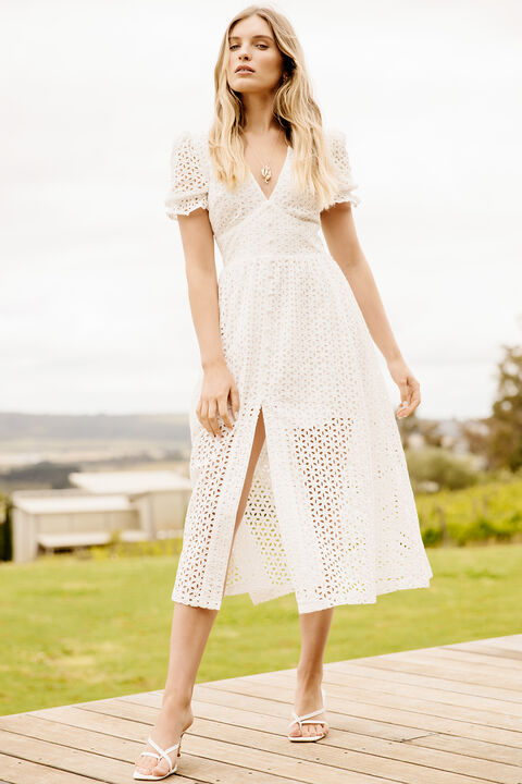 JORDAN LACE DRESS in colour CLOUD DANCER