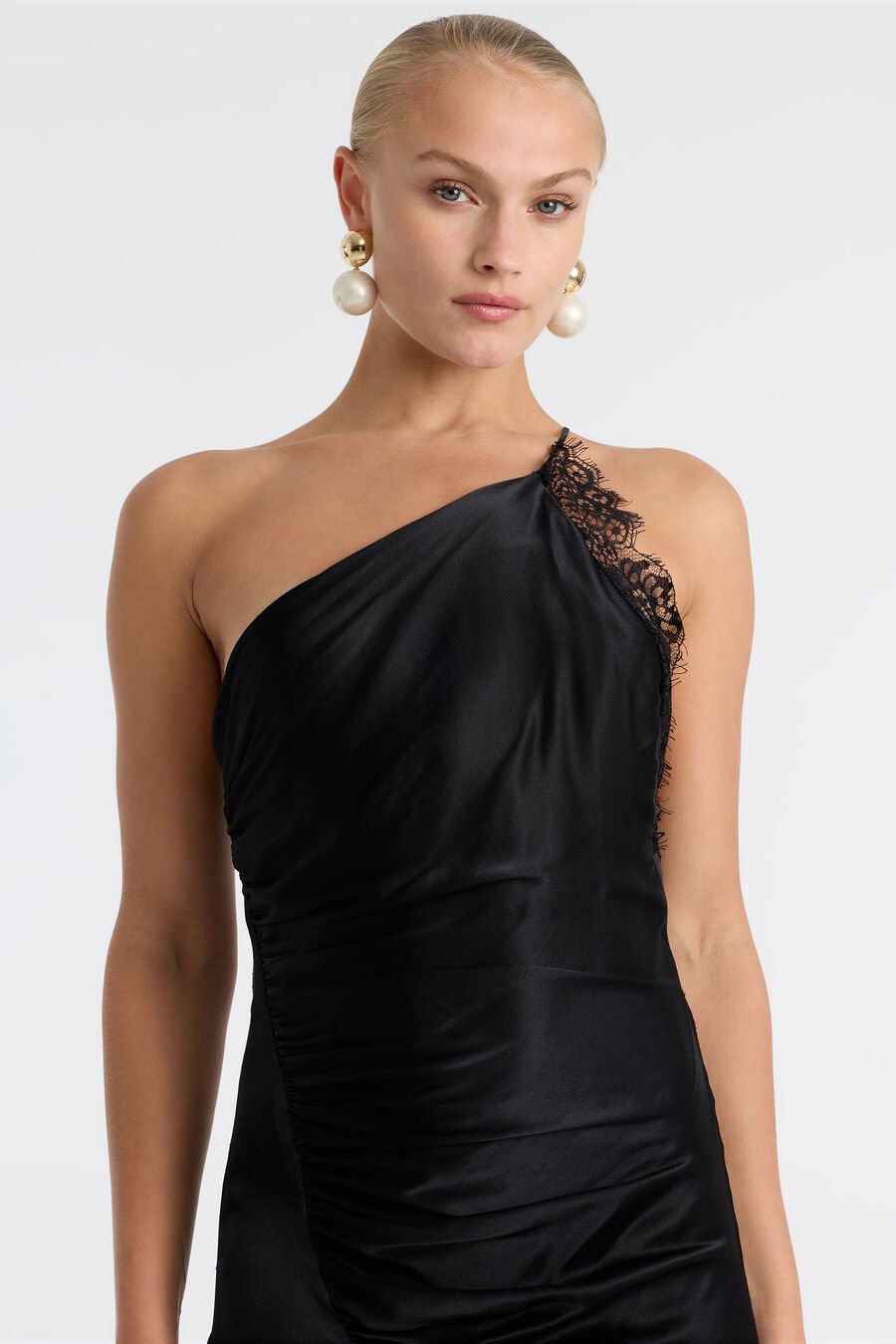 RAYNER ONE SHOULDER DRESS in colour Black