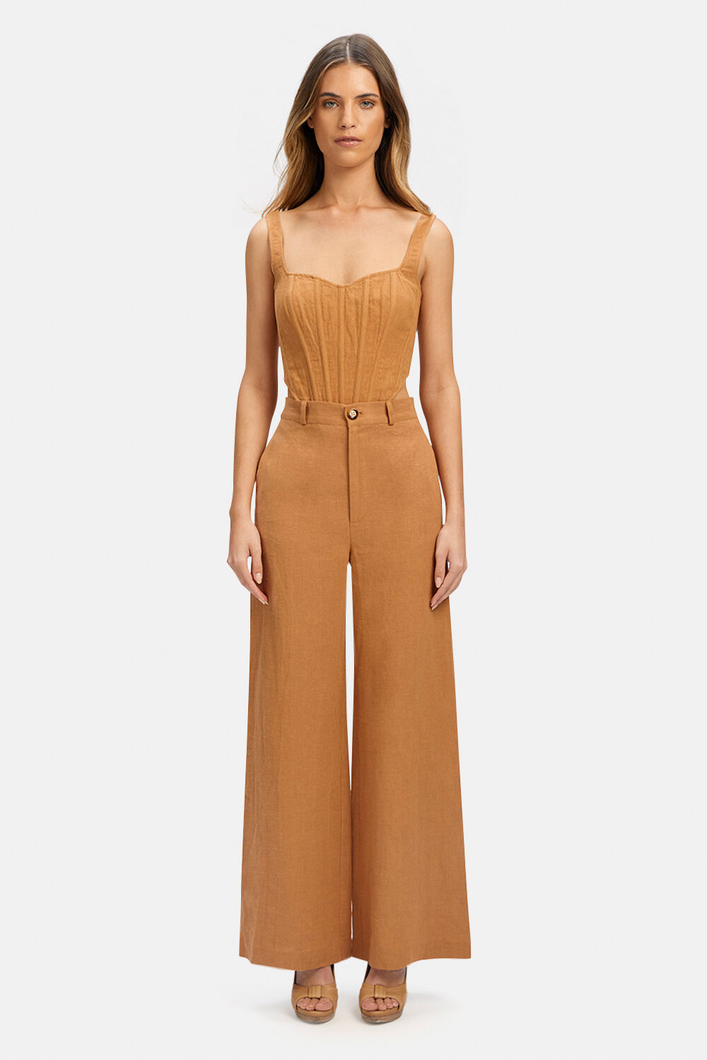 Camel linen pants hotsell