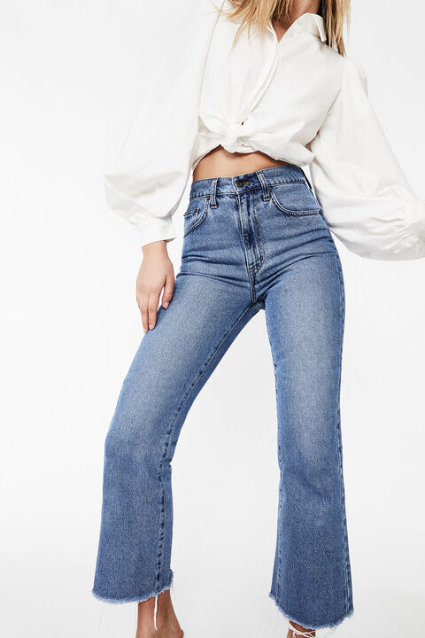 GEAN FLARE LEG JEAN in colour MIDNIGHT NAVY