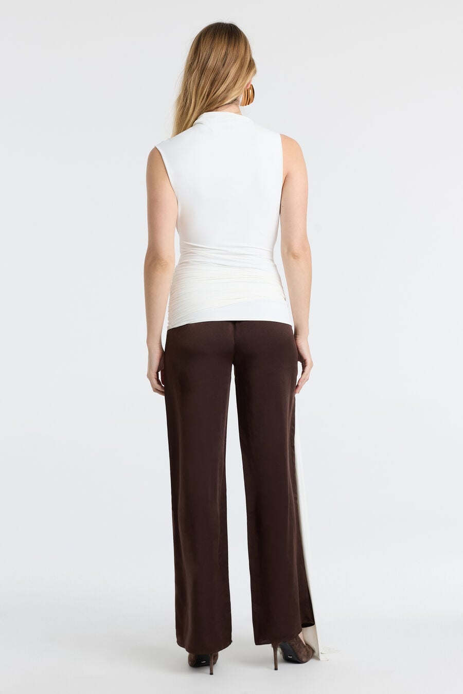 JORDAN LONGLINE TIE TOP in colour Orchid White
