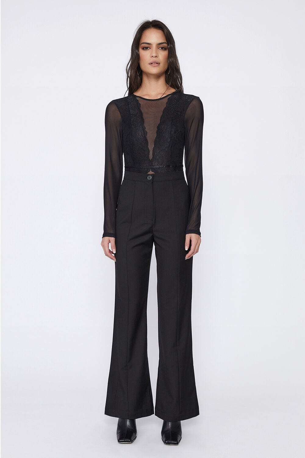 AMBROSIA LONG SLEEVE BODYSUIT in colour CAVIAR