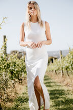 SARA KNIT MAXI DRESS in colour CLOUD DANCER