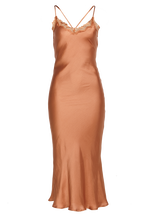 SANDIE SLIP DRESS in colour SANDSTONE