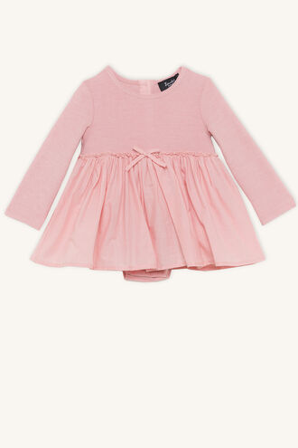 POPPY RIB DRESS GROW in colour BRIDAL ROSE