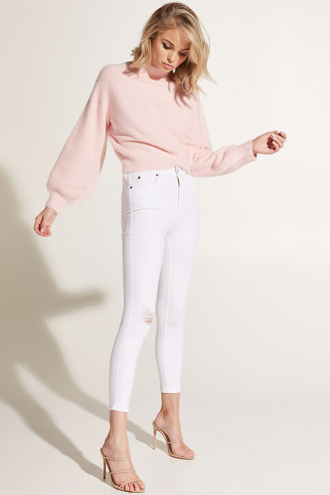 BELL SLEEVE FLUFFY KNIT in colour PINK LADY